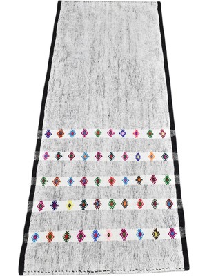 Zehra Abla Halı Yeni El Dokuma Nadide Ak Pamuklu Yörük Kilim 7267