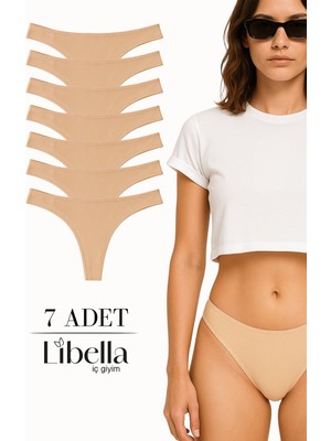 Libella İç Giyim Libella Iç Giyim Libella Iç Giyim Ten Renkli Tanga Külot Pamuklu Likralı Esnek Konforlu String Model 7'li Paket
