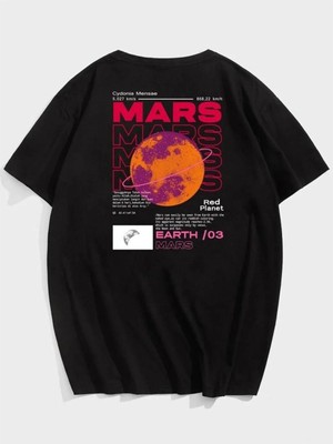 ENSUENO Unisex Mars Yazılı Tshirt