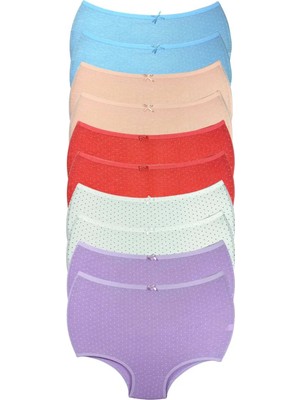 Ethab Ticaret 10 Adet Puantiyeli Kadın Toparlayıcı Yüksek Bel Bato Külot