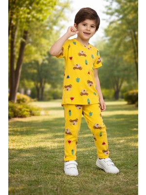 Fide Kids Erkek   Çocuk Fil Desen  Kısa Kollu  Pijama  Takımı