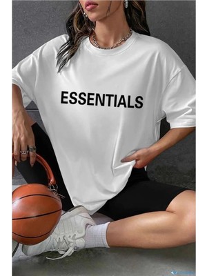 ENSUENO Unisex Essentials Yazılı Tshirt