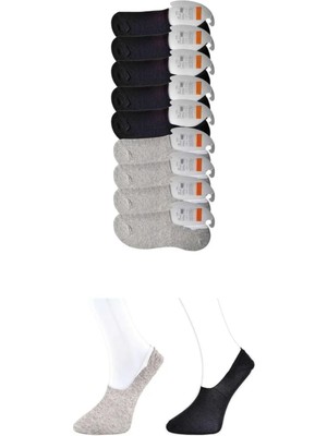 Ethab Ticaret Siyah ve Gri Erkek Babet Çorap 9 Çift