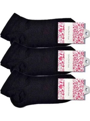 Ethab Ticaret Siyah Kadın Bilek Çorap 3 Çift