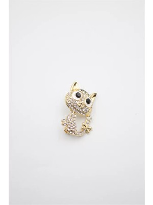 Ethab Ticaret Kedi Broş - Altın