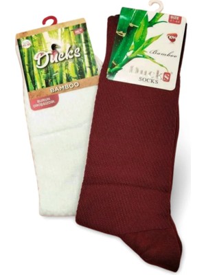 Ethab Ticaret 2 Çift Ducks Bambu Dikişsiz Çorap Renk1