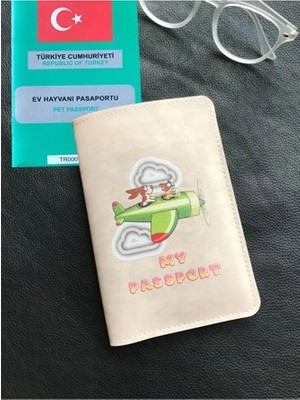 VİP GİFT Pet Pasaport Kılıfı Ev Hayvanı Kedi Köpek Nil Yeşili Vegan Deri Pasaportluk