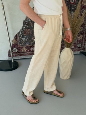 Erkek Ithal Yıkamalı Keten Pantolon