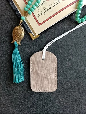 VİP GİFT Kayı Dörtgen Cevşen Dualı Kolye Muska Hakiki Deri Baskılı