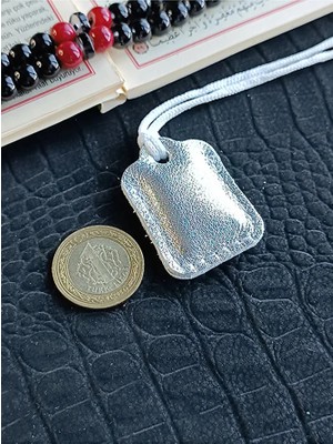 VİP GİFT Küçük Dörtgen Cevşen Dualı Kolye Muska Hakiki Deri El Yapımı Xs Parlak Deri