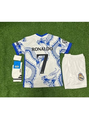 Real Madrid Yeni Sezon Cristiano Ronaldo Yılan Desenli Özel Çocuk Forması 4'lü Set