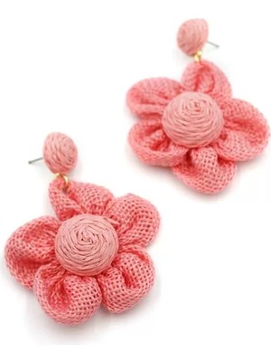 Die Grup Papatya Hasır Küpe - Pembe