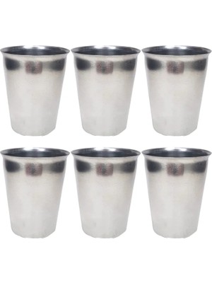 Die Grup 6 Adet Paslanmaz Çelik Krom Bardak 9 x 7,5 x 5,5cm