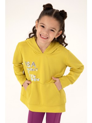 U.S. Polo Assn. Çocuk Fıstık Yeşili Kapüşonlu Sweatshirt 50272433-VR087
