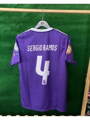 R.madridd Cardiff 2017 Şampiyonlar Ligi Finali Sergio Ramos Nostalji Forması (Kısa)