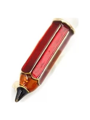 Die Grup Kurşun Kalem Broş - Kırmızı