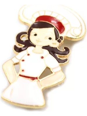 Die Grup Aşçı Broş - Beyaz