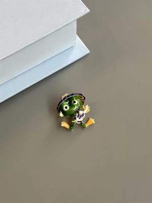 Die Grup Şarkıcı Kurbağa Broş - Yeşil