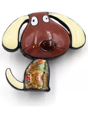 Die Grup Köpek Broş - Kahverengi