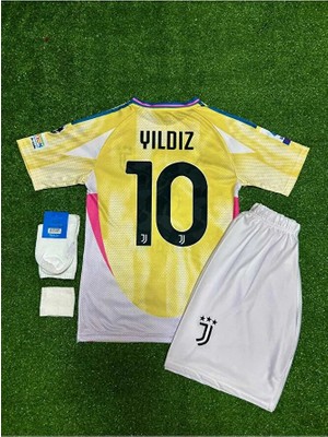 Juventus 2024/25 Yeni Sezon Kenan Yıldız Deplasman Çocuk Forması (Sarı)