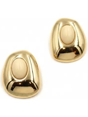 Die Grup Boncuklu Otantik Küpe - Krem