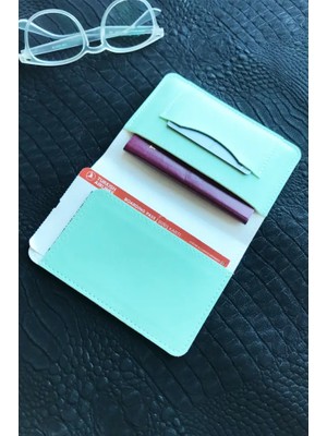 VİP GİFT Voyager Pasaport Kılıfı Minimalist Vegan Suni Deri Pasaportluk Nil Yeşili