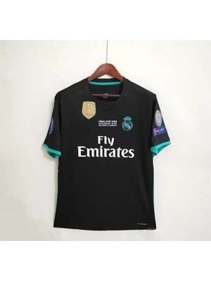R.e.a.l M.a.d.r.i.d 2017-18 Kiev Şampiyonlar Ligi Finali Cristiano Ronaldo Forması (Siyah-Kısa)