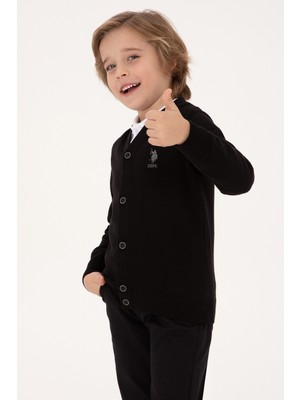 U.S. Polo Assn. Erkek Çocuk Siyah Hırka (Triko) 50295571-VR046