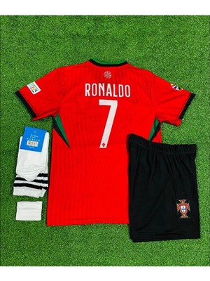 Portekiz 2024-25 Yeni Sezon Cristiano Ronaldo Iç Saha Çocuk Forması 4'lü Set