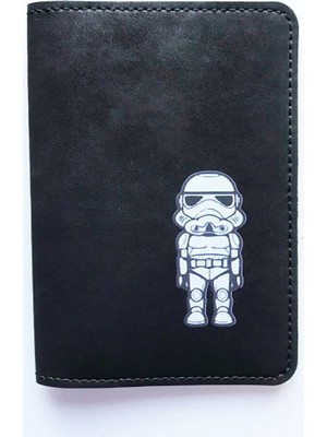 VİP GİFT Starwars Pasaport Kılıfı Vegan Deri Pasaportluk Baskılı Siyah