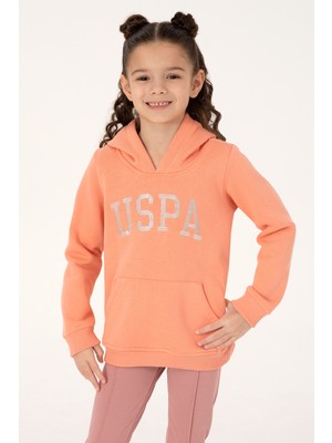 U.S. Polo Assn. Kız Çocuk Somon Kapüşonlu Basic Sweatshirt 50296388-VR047