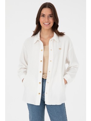 U.S. Polo Assn. Kadın Krem Örme Gömlek 50299009-VR071
