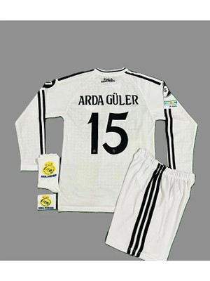 Arda Güler 2024-25 Yeni Sezon R,e,a,l, Madrid Uzun Kollu Çocuk Iç Saha Forması