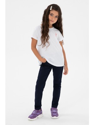 U.S. Polo Assn. Kız Çocuk Lacivert Toothpick Fit Kanvas Pantolon 50309130-VR033