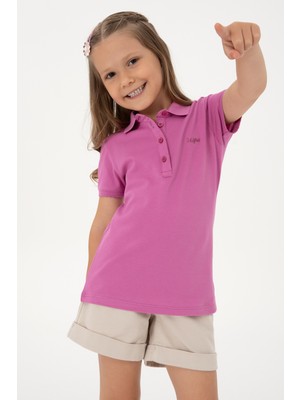 U.S. Polo Assn. Kız Çocuk Fuşya Polo Yaka Basic Tişört 50306036-VR023