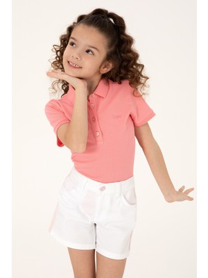 U.S. Polo Assn. Kız Çocuk Pembe Polo Yaka Basic Tişört 50306036-VR041