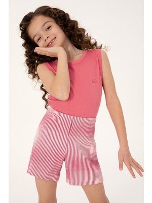 U.S. Polo Assn. Kız Çocuk Pembe Kolsuz Basic Tişört 50306215-VR167