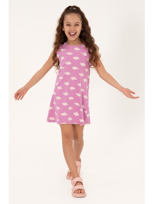U.S. Polo Assn. Kız Çocuk Fuşya A-Form Bisiklet Yaka Örme Elbise 50306255-VR023
