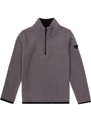 U.S. Polo Assn. Erkek Çocuk Gri Yarım Fermuarlı Polar Sweatshirt 50313841-VR024