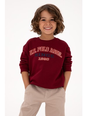 U.S. Polo Assn. Erkek Çocuk Bordo Bisiklet Yaka Sweatshirt 50313843-VR014