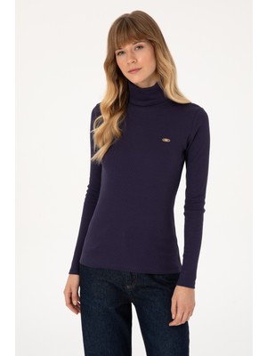 U.S. Polo Assn. Kadın Mürdüm Balıkçı Yaka Sweatshırt 50313430-VR074