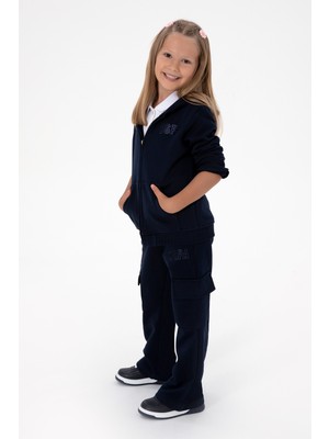 U.S. Polo Assn. Kız Çocuk Lacivert Cep Detaylı Parlak Baskılı Eşofman Altı 50316892-VR033