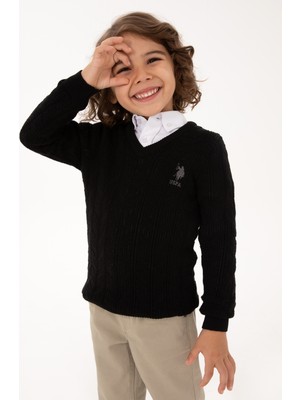 U.s. Polo Assn. Erkek Çocuk Siyah Kazak /triko 50315639-VR046