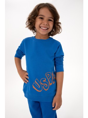 U.S. Polo Assn. Erkek Çocuk Koyu Mavi Bisiklet Yaka Basic Sweatshirt 50313979-VR032