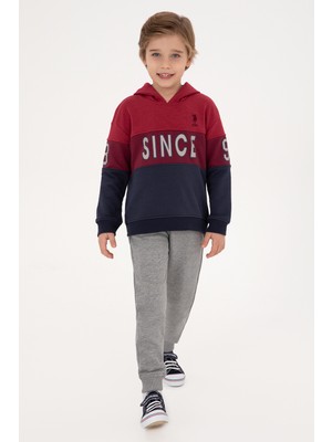 U.S. Polo Assn. Erkek Çocuk Gri Melanj Eşofman Altı %85 Pamuk Regular Fit 50307709-VR086