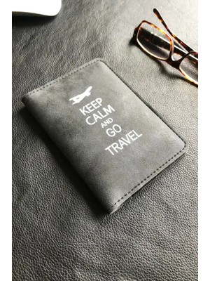 VİP GİFT Voyager Pasaport Kılıfı Vegan Deri Pasaportluk Baskılı Kot Mavi