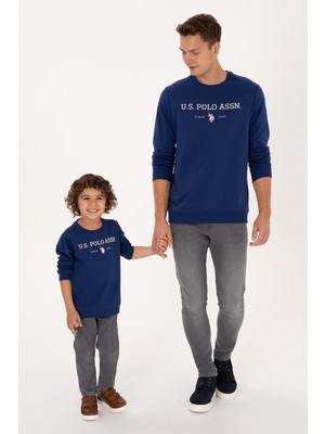 U.S. Polo Assn. Erkek Çocuk İndigo Bisiklet Yaka Sweatshirt 50313900-VR028