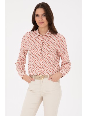 U.s. Polo Assn. Kadın Gül Kurusu Gömlek Desenli 50316370-VR026