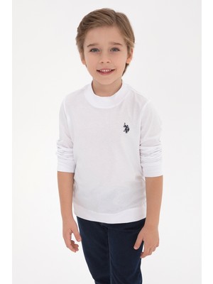U.S. Polo Assn. Erkek Çocuk Beyaz Basic Bisiklet Yaka Sweatshirt 50314971-VR013