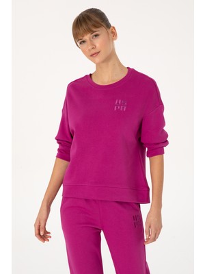 U.S. Polo Assn. Kadın Fuşya Bisiklet Yaka Basic Sweatshırt 50313565-VR023